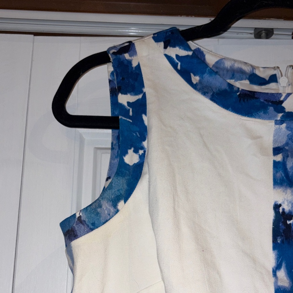 Lauren Ralph Lauren White Dress with Blue Floral Accents - Picture 5 of 9
